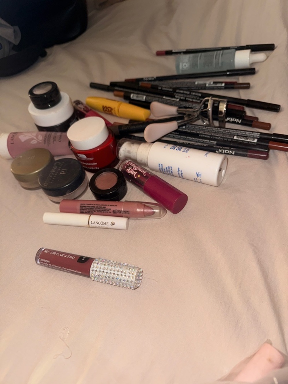 Various used makeup - Lip liners, mascara, bare minerals  , elf, Lancôme others
